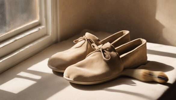 czyszczenie jasnych zamszowych but w